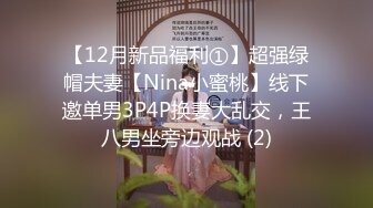 【12月新品福利①】超强绿帽夫妻【Nina小蜜桃】线下邀单男3P4P换妻大乱交，王八男坐旁边观战 (2)