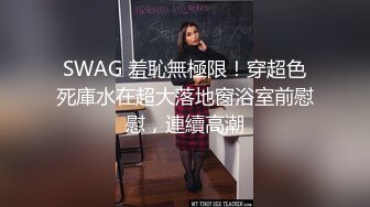 SWAG 羞恥無極限！穿超色死庫水在超大落地窗浴室前慰慰，連續高潮